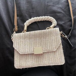 Cream Woven Summer Handbag